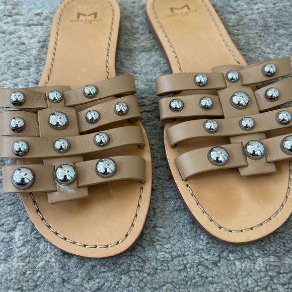 MARC FISHER Bryte 2 Ball Studded Slide Sandals Size 7M Summer Beach Outdoor - Picture 4 of 9